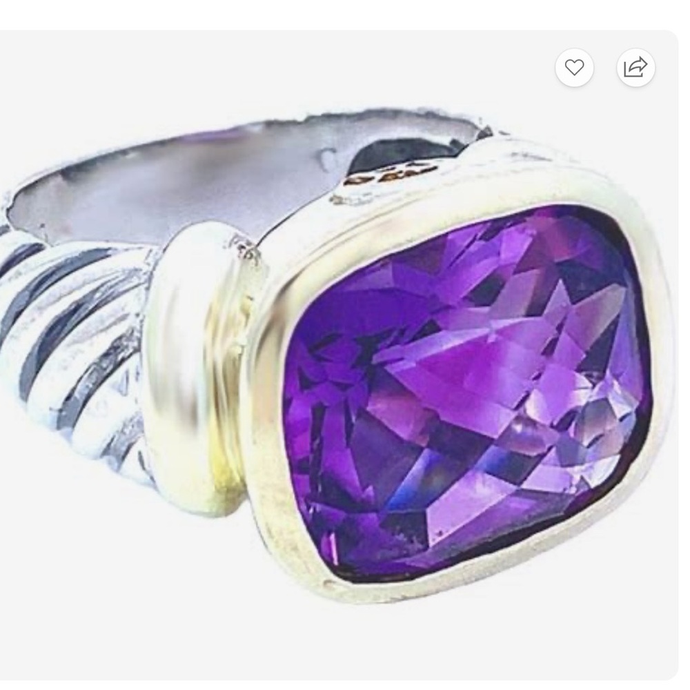 David Yurman Amethyst and Silver Ring
